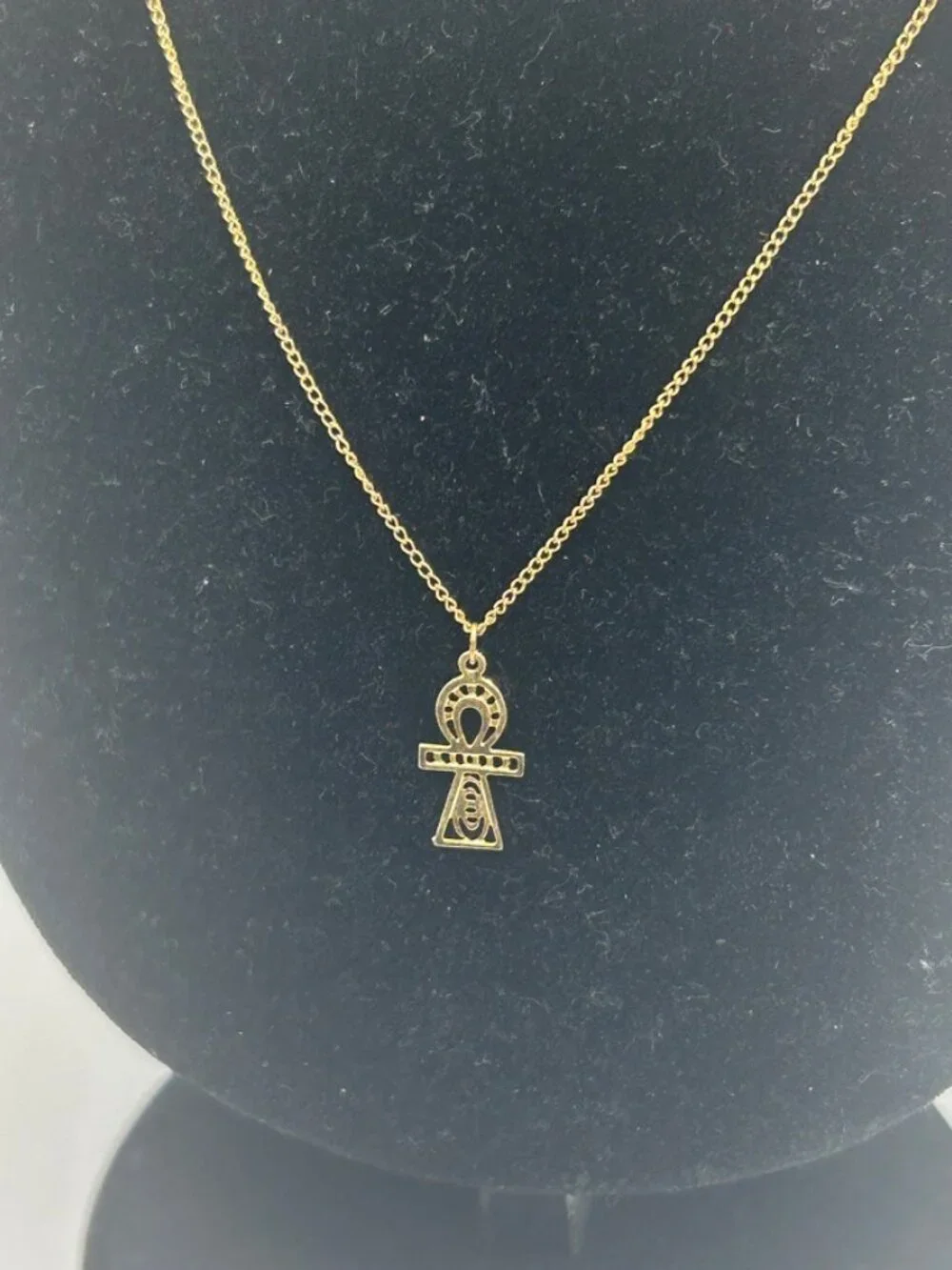 Vintage Ankh Pendant Real Gold Necklace Chain Plated Stainless Steel Unisex